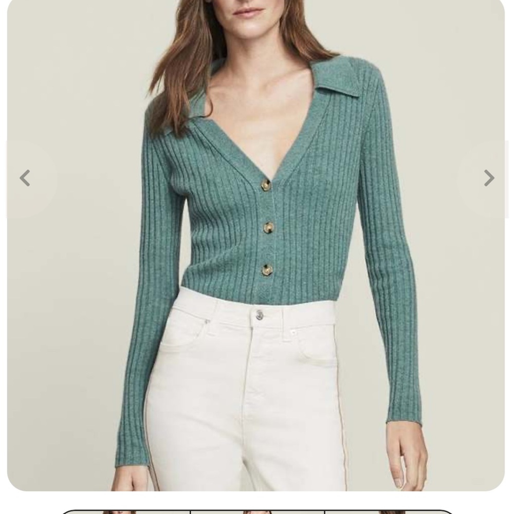 Veronica Beard Lazana Cashmere Cardigan Sage Green Sz S NWOT